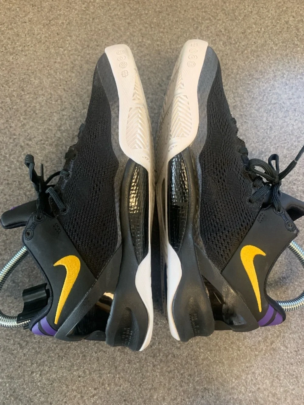 Nike Kobe 8 Protro Lakers Away Boys 4.5 Black Gold Basketball Sneakers EUC